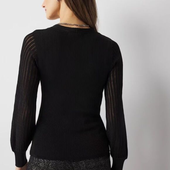 White House Black Market sheer Sleeve Sweater NWOT - Picture 3 of 7